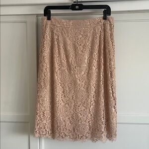 Dolce & Gabbana Lace Midi Skirt - Tan